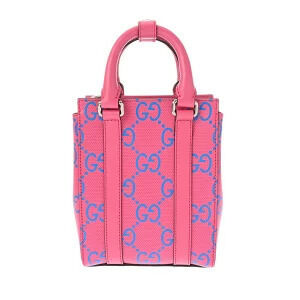 Gucci GG Embossed Tote Bag Pink Leather Handbag